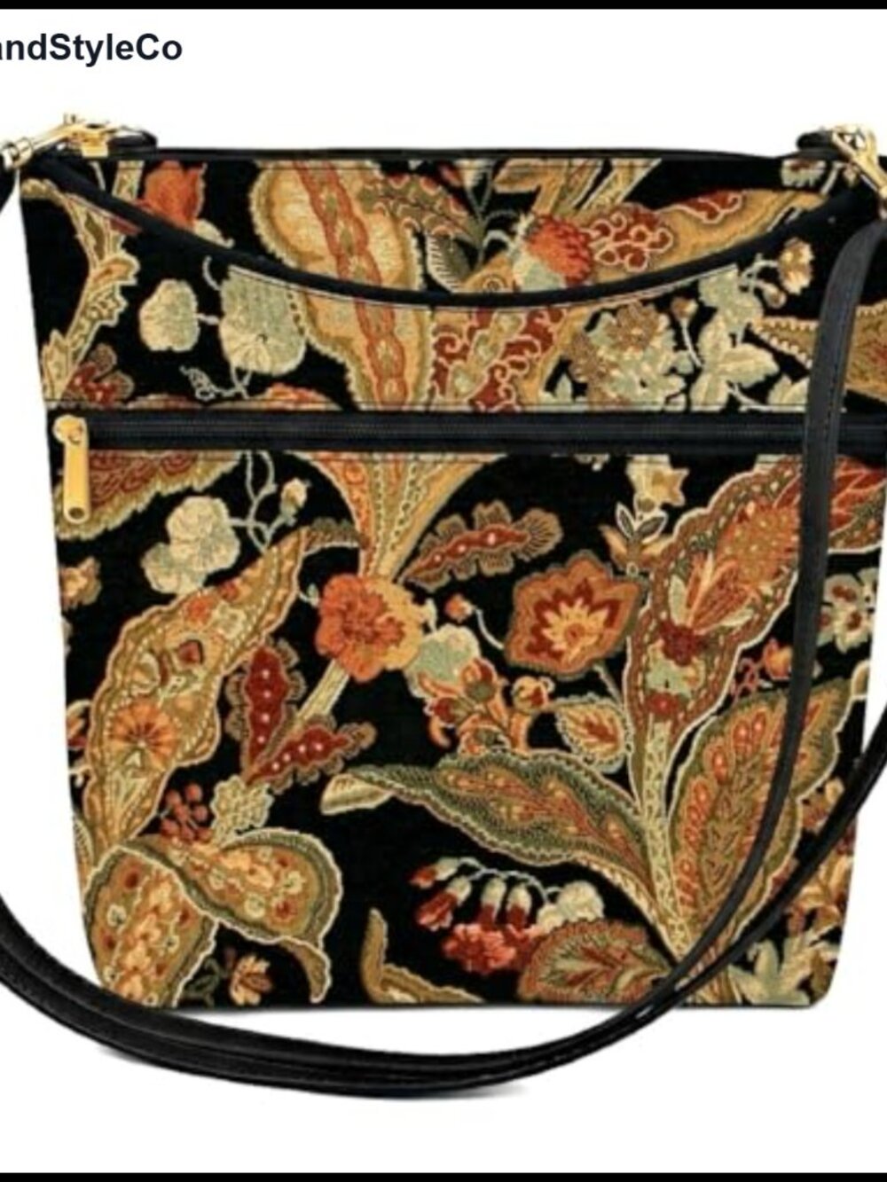 Handmade Tapestry Crossbody Bag Medium Satchel Adjustable Nylon Strap USA